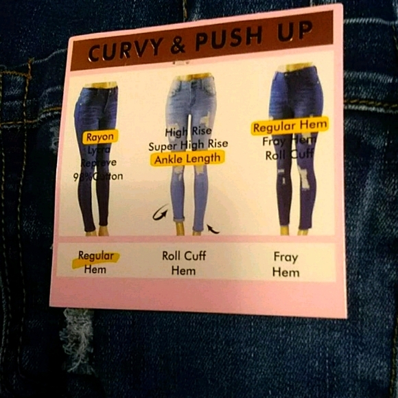 Blue Republic Jeans Size 18 curvy & push up butt bottom ripped distressed NWT - Picture 6 of 8